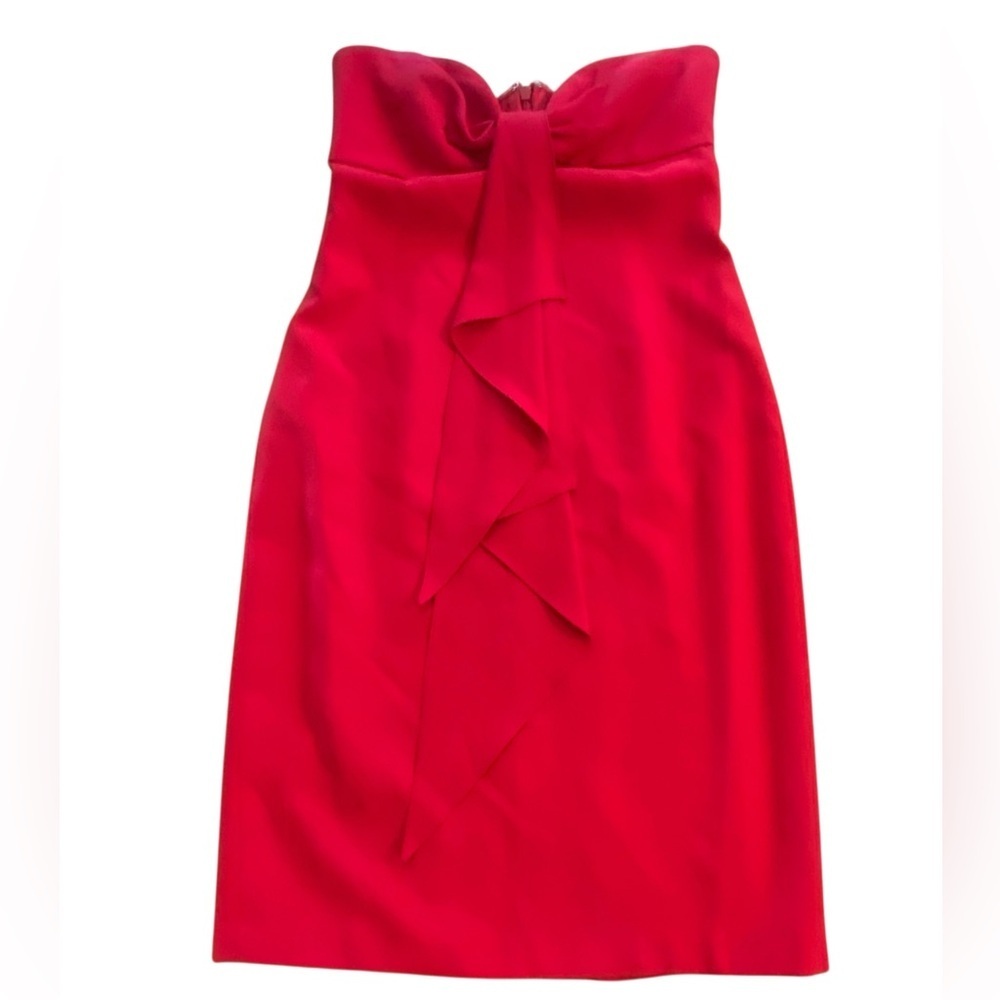 BCBG Women’s Red Strapless Sleeveless Midi Fitted New size 10